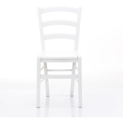 Sedia Venezia con seduta in legno - Bianco 41x45x88 seduta 46