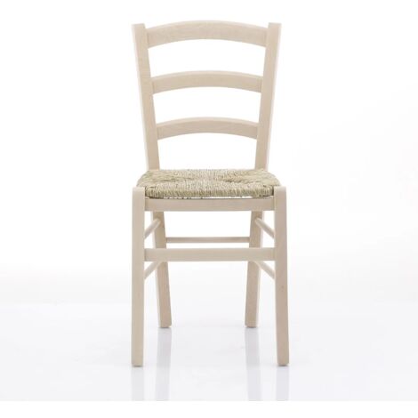 Sedia Venezia con seduta in paglia - Grezzo non trattato 41x45x88 seduta 46