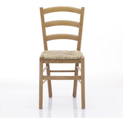 Sedia Venezia con seduta in paglia - Noce chiaro 41x45x88 seduta 46