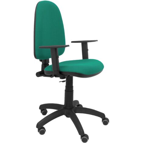 Sedia verde Ayna bali con braccioli regolabili e ruote in parquet