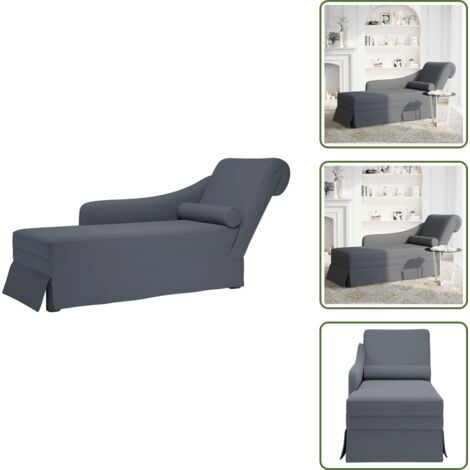 Sedia - vidaXL Sdraio con Capezzale e Bracciolo Destro in Velluto Grigio Scuro - Seduta