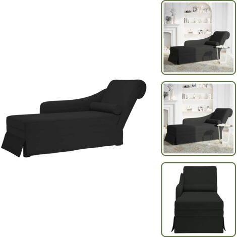 Sedia - vidaXL Sdraio con Capezzale e Bracciolo Destro in Velluto Nero - Letto a sedia