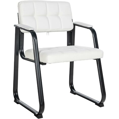 Sedia Visitatore Canada B in Similpelle bianco