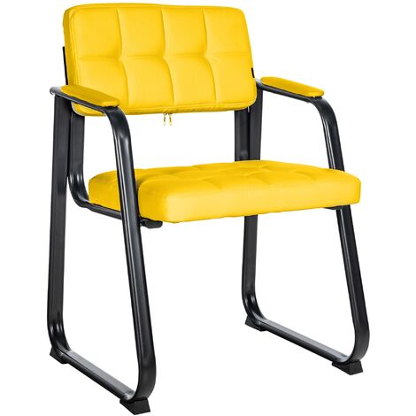 Sedia Visitatore Canada B in Similpelle giallo