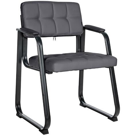 Sedia Visitatore Canada B in Similpelle grigio