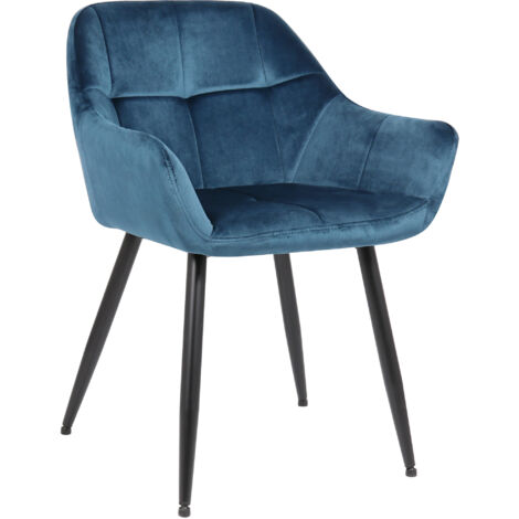 Sedia visitatore Emia Velluto blu