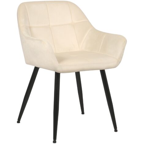 Sedia visitatore Emia Velluto crema