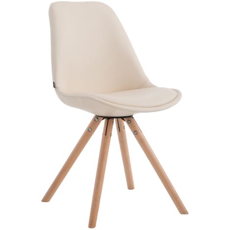 Sedia visitatore Laval in similpelle gambe tonde natura crema