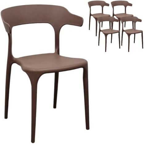 COMPRALO NEW Sedia x6 Bracciolo Moderna Ristorante Tortora New America