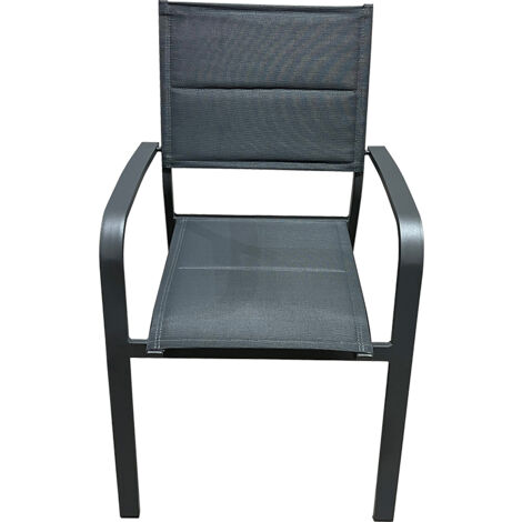 Sedia Zara alluminio antracite 56x63,5x88 cm