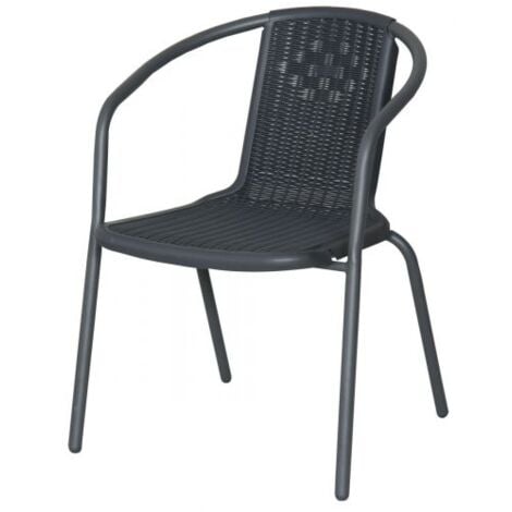 GDLC Sedia da Giardino Bistrot Street - Nero - 56x56xH74 cm