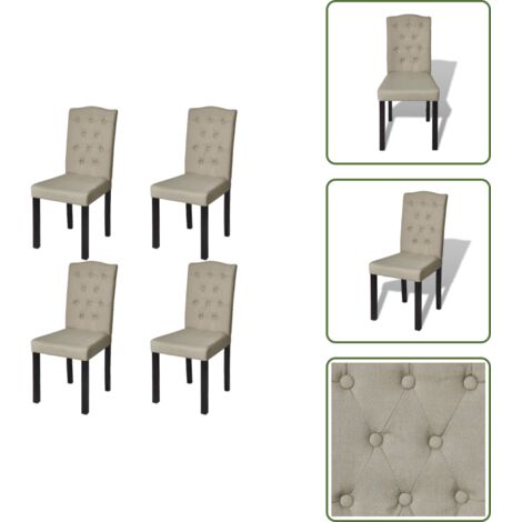 Sedie cammello - vidaXL Sedie da Pranzo 4 pz Cammello in Tessuto -