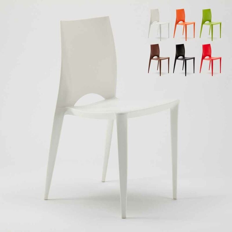 Chaise de salle à manger bar restaurant design moderne pour intérieurs et extérieurs Color Couleur: Blanc