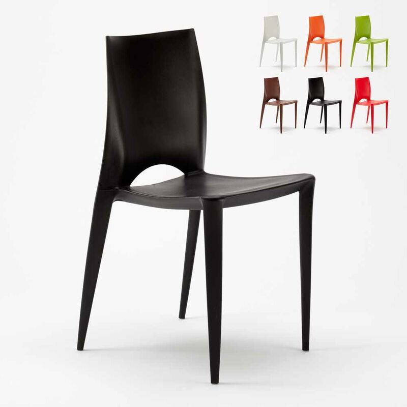 Chaise de salle à manger bar restaurant design moderne pour intérieurs et extérieurs Color Couleur: Noir