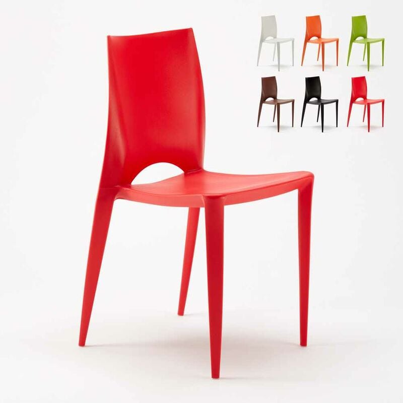 Chaise de salle à manger bar restaurant design moderne pour intérieurs et extérieurs Color Couleur: Rouge
