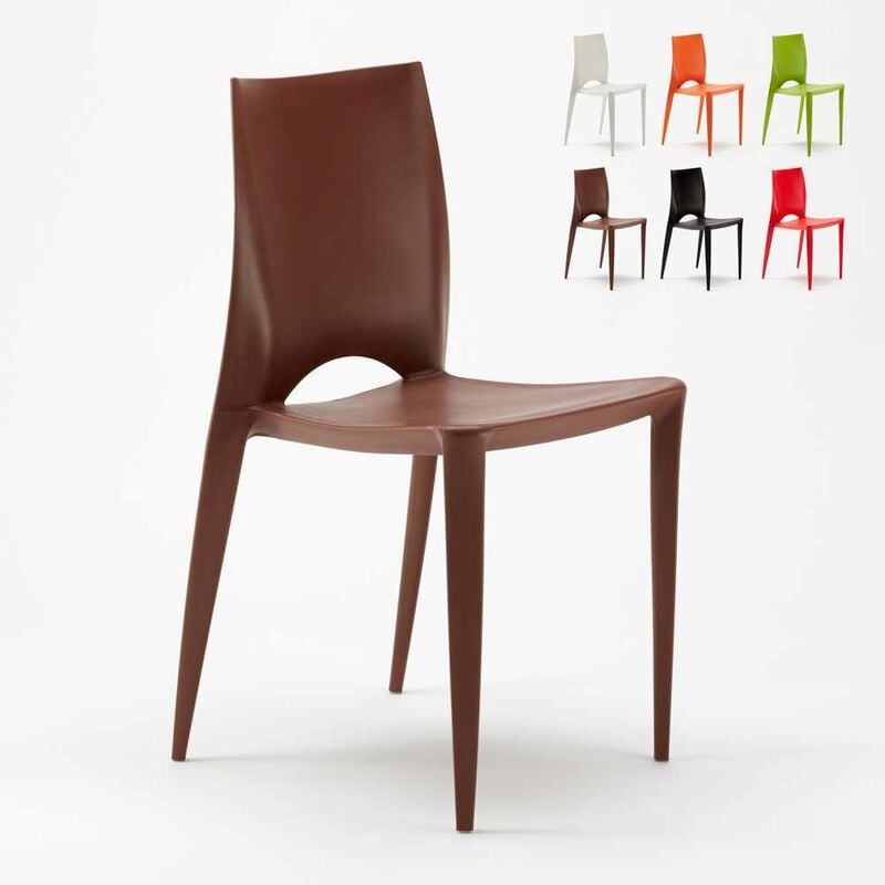 Chaise de salle à manger bar restaurant design moderne pour intérieurs et extérieurs Color Couleur: Marron