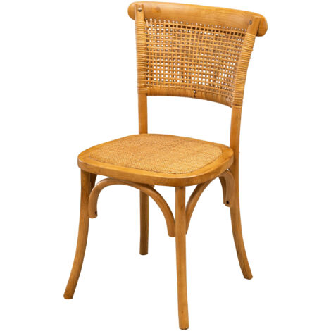 Sedie cucina in legno di frassino Sedia sala pranzo moderna 89x50x45 cm Sedie Thonet in legno e seduta rattan Sedia vintage