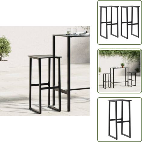 Sedie da balcone - vidaXL Sgabelli da Bar 2pz Neri 38x38x80 cm Acciaio Verniciato Polvere - Sedie in acciaio