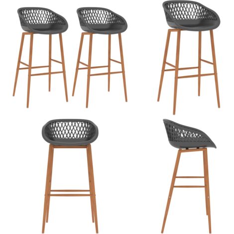 Sedie da Bar 2 pz Grigie - Sedie da bar 2 pz - Sedie da bar grigie