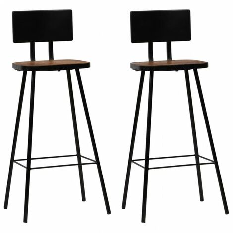 2/4x Sedie da Bar Legno Massello Recupero Multicolore Sgabelli Sedute