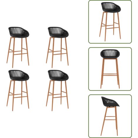 Sedie da bar ergonomiche - vidaXL Sedie da Bar 4 pz Nere - Sgabelli da bar