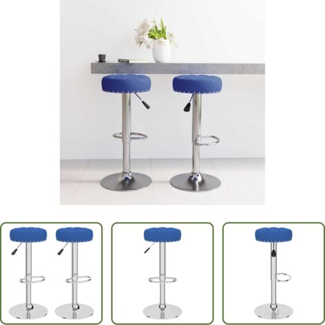 Sedie da bar -  Sgabelli da Bar 2 pz Blu in Tessuto