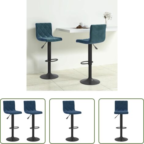 Sedie da bar -  Sgabelli da Bar 2 pz Blu in Velluto