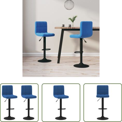 Sedie da bar -  Sgabelli da Bar 2 pz Blu in Velluto