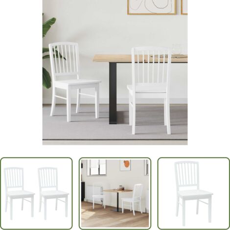 Sedie da cucina -  Sedie da pranzo 2 pcs Bianco 50 x 52,5 x 91 cm