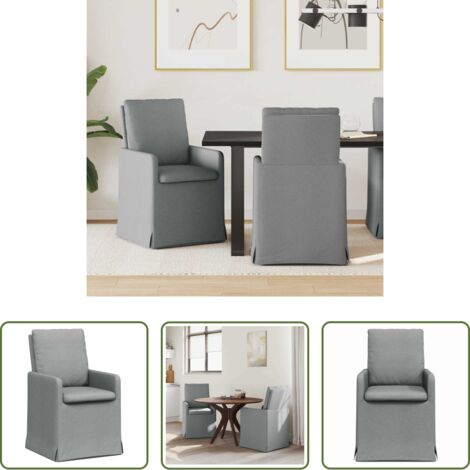 Sedie da cucina -  Sedie da pranzo 2 pcs Grigio chiaro 57 x 67 x 98 cm Tessuto