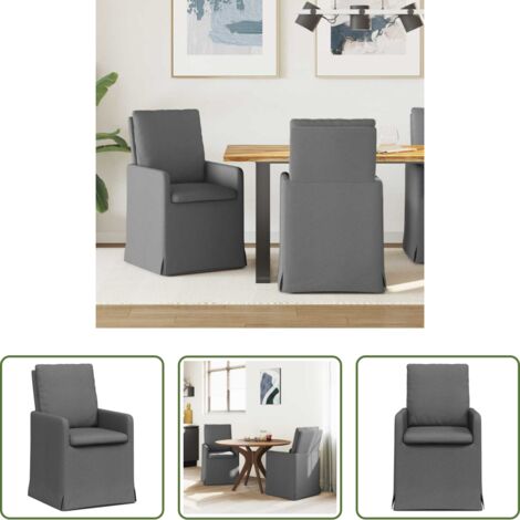 Sedie da cucina -  Sedie da pranzo 2 pcs Grigio scuro 57 x 67 x 98 cm Tessuto