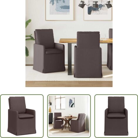 Sedie da cucina -  Sedie da pranzo 2 pcs Marrone scuro 57 x 67 x 98 cm Tessuto