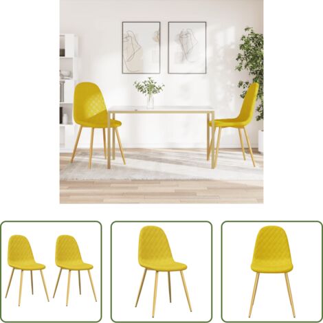 Sedie da cucina -  Sedie da Pranzo 2 pz Giallo Senape in Velluto