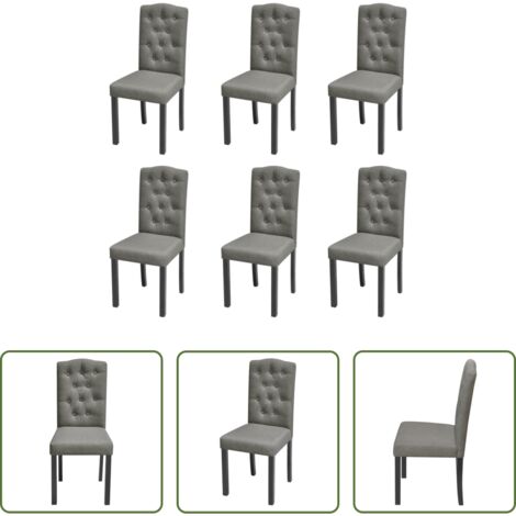 Sedie da cucina -  Sedie da Pranzo 6 pz Grigio in Tessuto