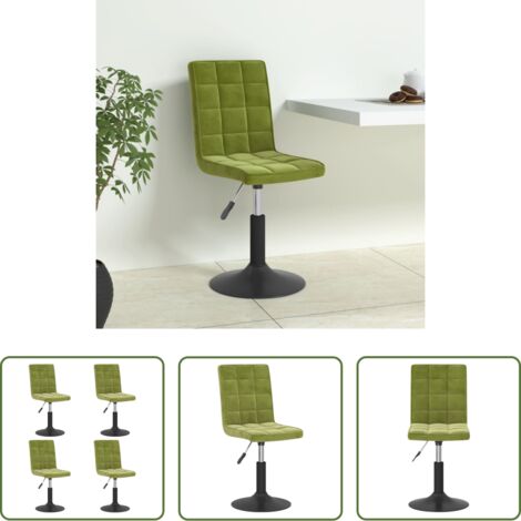 Sedie da cucina -  Sedie da Pranzo Girevoli 4 pz Verde Chiaro in Velluto