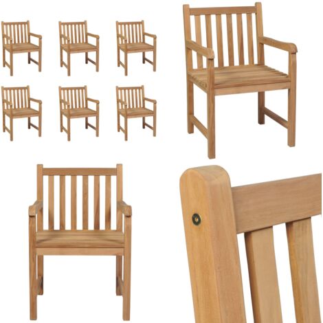 Sedie da Esterni 6 pz in Legno Massello di Teak - Sedie da esterno - Sedie in legno massello