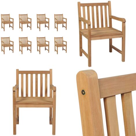 Sedie da Esterni 8 pz in Legno Massello di Teak - Sedie da esterno - Sedie in legno massello