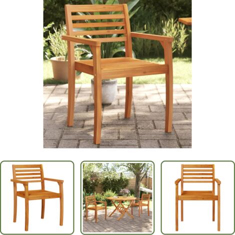 Sedie da esterno -  Sedie da Giardino 2 pz 59x55x85 cm Legno Massello di Acacia
