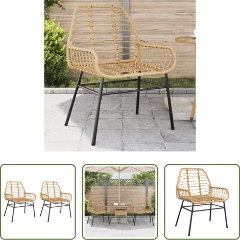 Sedie da esterno -  Sedie da Giardino 2 pz Marroni in Polyrattan