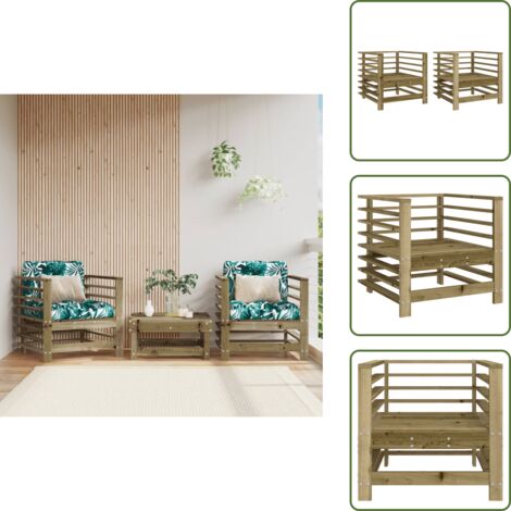 Sedie da esterno - vidaXL Sedie da Giardino 2 pz in Legno di Pino Impregnato - Sedie in pino