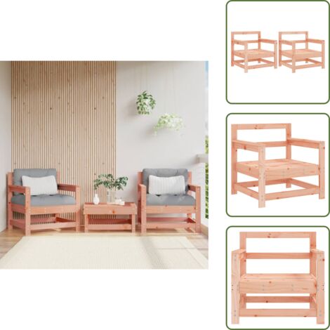 Sedie da esterno - vidaXL Sedie da Giardino 2 pz in Legno Massello di Douglas - Sedie in legno massello