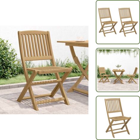 Sedie da esterno - vidaXL Sedie Giardino Pieghevoli 2 pz 44x50x88 cm Massello Acacia - Sedie da patio