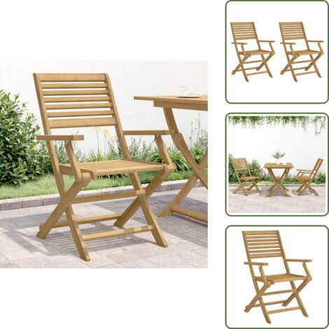 Sedie da esterno - vidaXL Sedie Giardino Pieghevoli 2pz 54,5x61,5x86,5 cm Massello Acacia - Sedie in acacia