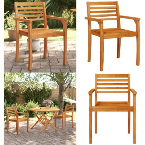 Sedie da Giardino 2 pz 59x55x85 cm Legno Massello di Acacia - Sedie da esterno - Sedie da terrazza