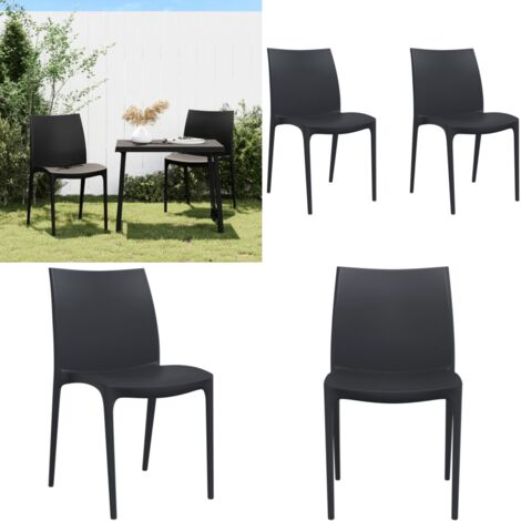 Sedie da Giardino 2 pz Antracite 50x46x80 cm in Polipropilene - Sedie da balcone - Sedie impilabili
