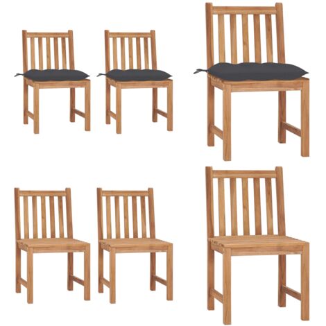 Sedie da Giardino 2 pz con Cuscini in Legno Massello di Teak - Sedie in legno teak - Sedie da esterno