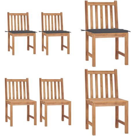 Sedie da Giardino 2 pz con Cuscini in Legno Massello di Teak - Sedie in legno teak - Sedie esterne