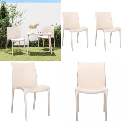 Sedie da Giardino 2 pz Crema 50x46x80 cm in Polipropilene - Sedie da balcone - Sedie impilabili