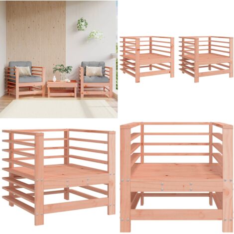 Sedie da Giardino 2 pz in Legno Massello di Douglas - Sedie da patio - Sedie da terrazza