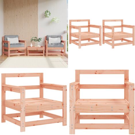 Sedie da Giardino 2 pz in Legno Massello di Douglas - Sedie da patio - Sedie da terrazza